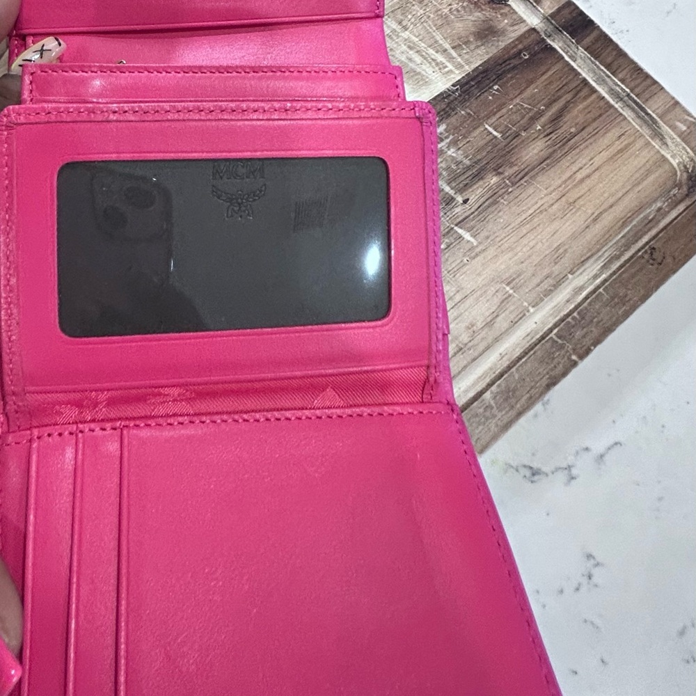 MCM Pink and Brown Wallet with Gold Accents - Picture 5 of 6